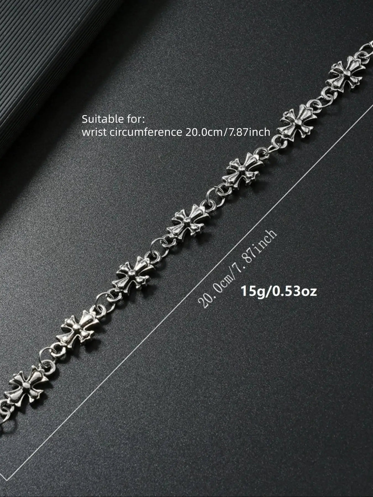 Punk Style Cross Retro Metal Chain Bracelet for Men, High-Quality Daily Wear, Perfect Birthday and Engagement Gift, All Seasons