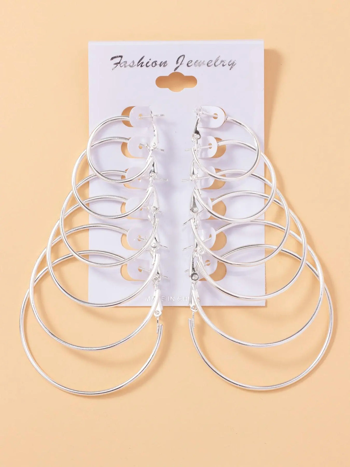 6 Pairs Round Shaped Multiple Size Hoop Earrings, Earring Set, 2024 New Stylish Earrings for Women, Daily Wear Ear Piercing Jewelry, Classic Fashion Accessories for Daily Wear