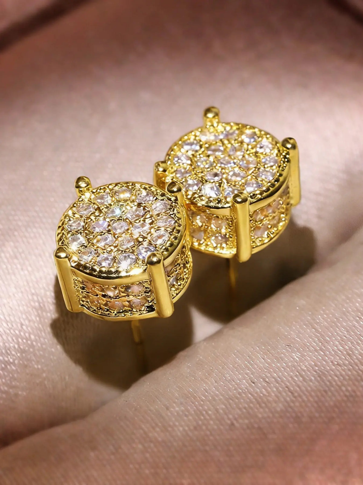 Round Artificial Zircon Decor Stud Earrings, 1/4 Pairs Earrings, Fashion Jewelry, Trendy All-match & Exquisite Jewelry, Party Festival Earrings