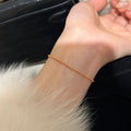 Women's Minimalist Boho Red String Bracelets - Handcrafted Woven Pattern Cord Jewelry with Gold Beads, Adjustable Length Lucky Charm, Gold Aesthetic, Everyday Wear Wrist Stack, Gift-Ready for Birthday