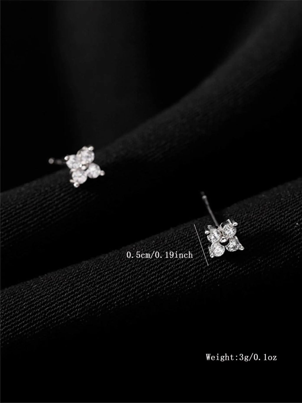 Rhinestone Decor Stud Earrings As Summer Outfits 2024, Flower Shaped Stud Earrings, Fashion Accessories for Women & Girls, Stud Earring Jewelry, Studs Earrings