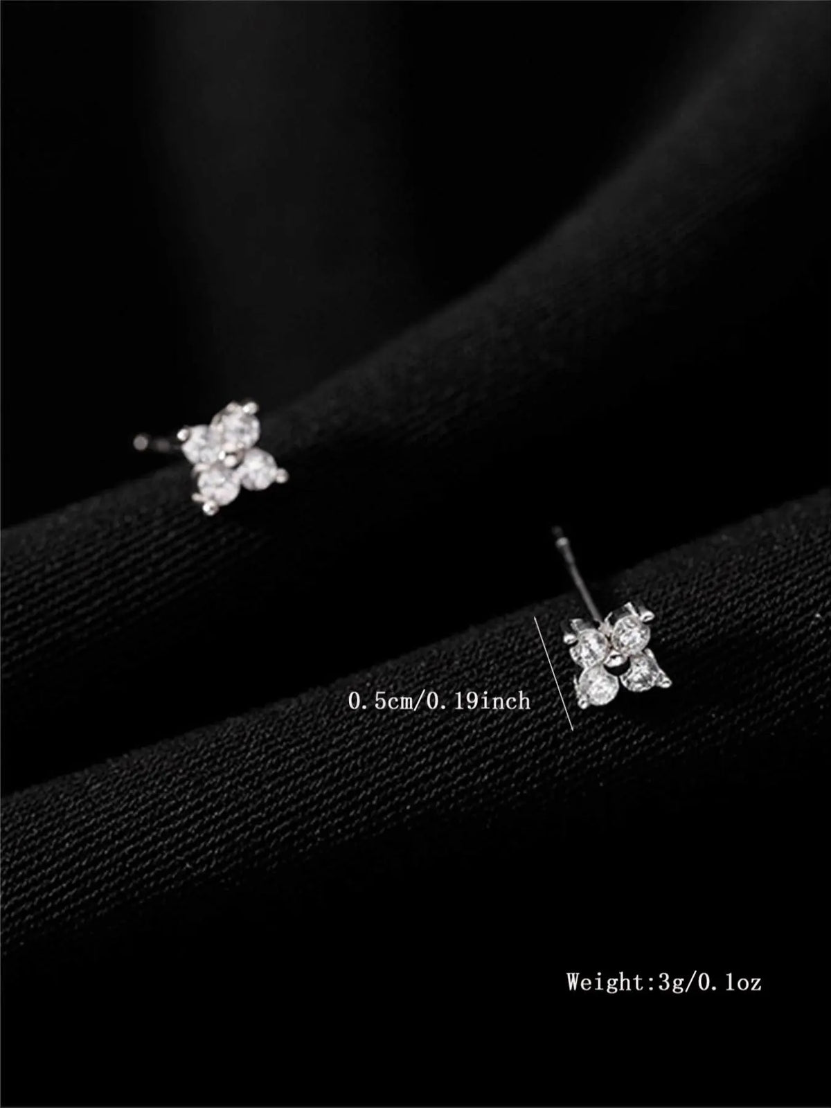 Rhinestone Decor Stud Earrings As Summer Outfits 2024, Flower Shaped Stud Earrings, Fashion Accessories for Women & Girls, Stud Earring Jewelry, Studs Earrings