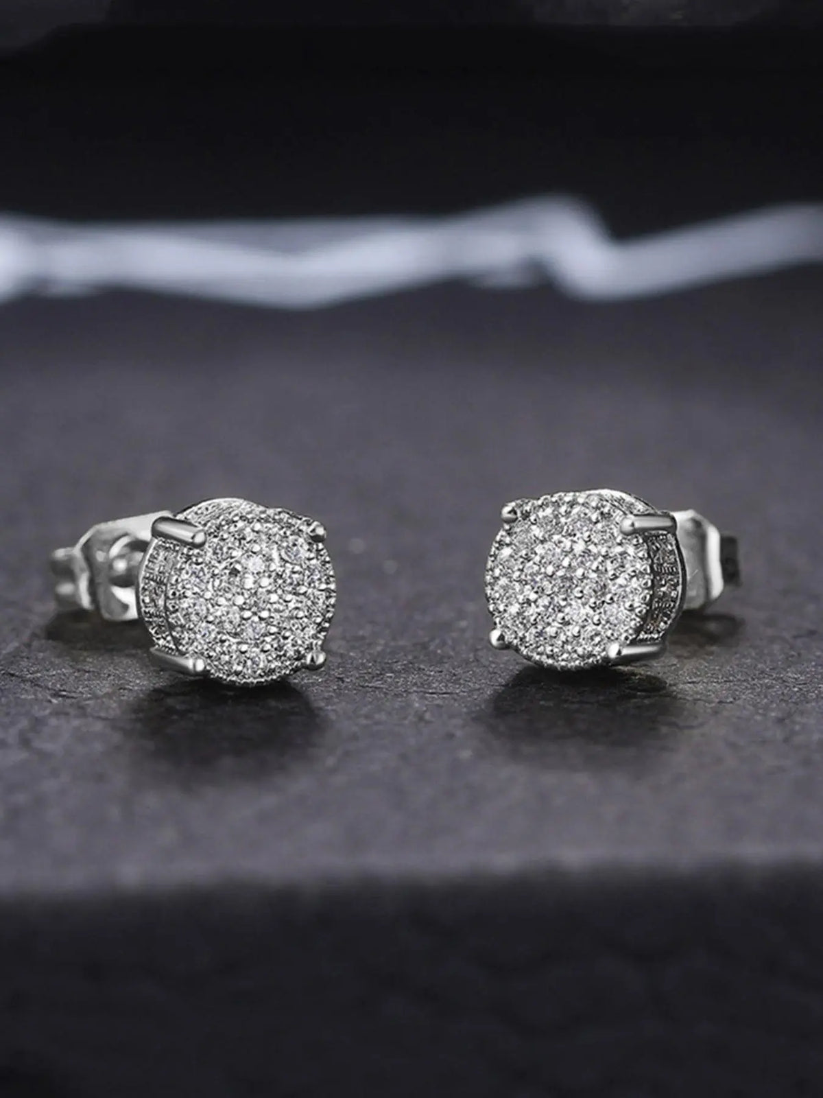 Round Artificial Zircon Decor Stud Earrings, 1/4 Pairs Earrings, Fashion Jewelry, Trendy All-match & Exquisite Jewelry, Party Festival Earrings