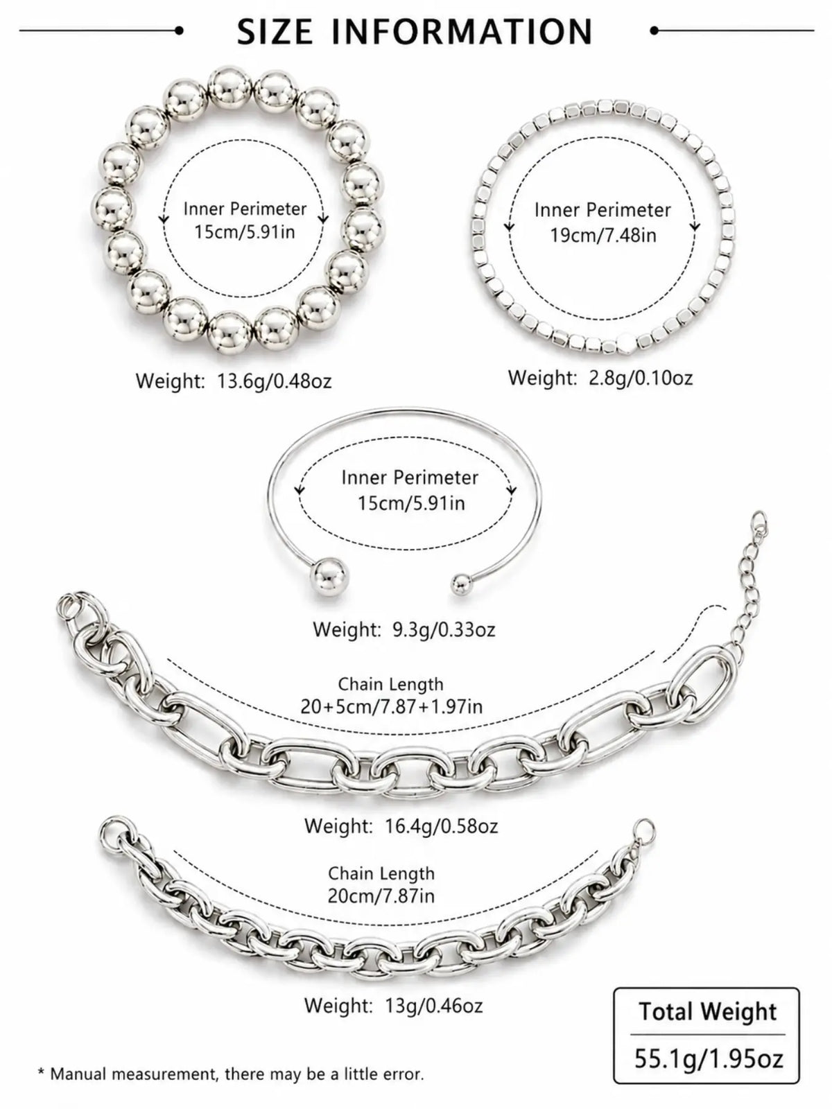 Vintage Exaggerated Minimalist Old Coin Design Layered Chunky Chain & Bracelets Stack, Perfect for Dates, Vacations, Parties, Gifts