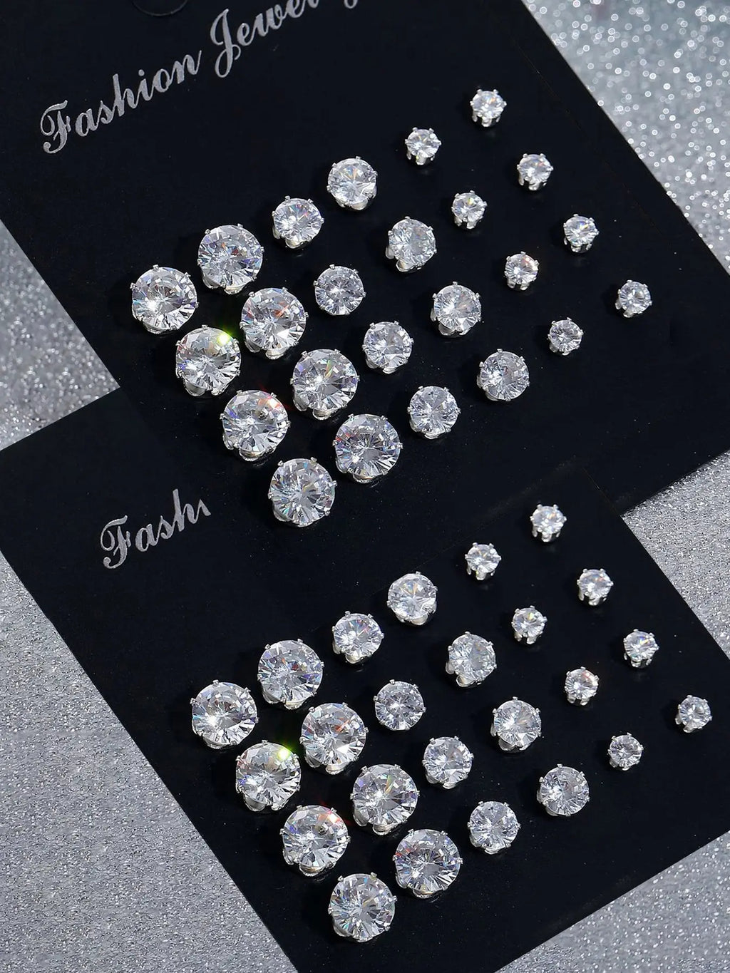12/24 Pairs Earring Set, Elegant Geometric Artificial Zircon High Quality Earrings, Unisex Jewelry for Daily Wear, Party, Wedding Gifts