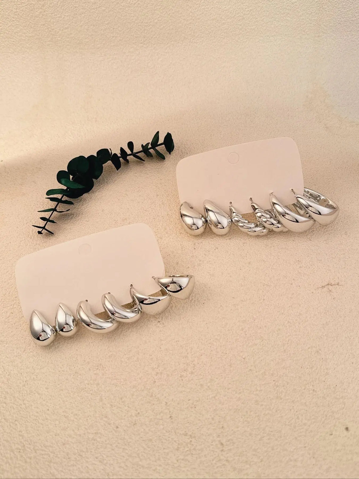 Women's Elegant Water Drop Shaped Hoop Earrings, Exquisite Trendy Earrings, Fashionable Jewelry, Stylish Jewelry for Women & Girls for Daily & Party Decoration, Statement Hoops Earrings, Earrings Set