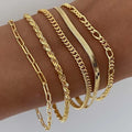 FREEKISS Bracelets For Women Jewelry Sets For Women Cute Tennis Bracelets For Fashion Cuban Link Paperclip Chain Dainty Bracelet Pack Gifts For Women Girls
