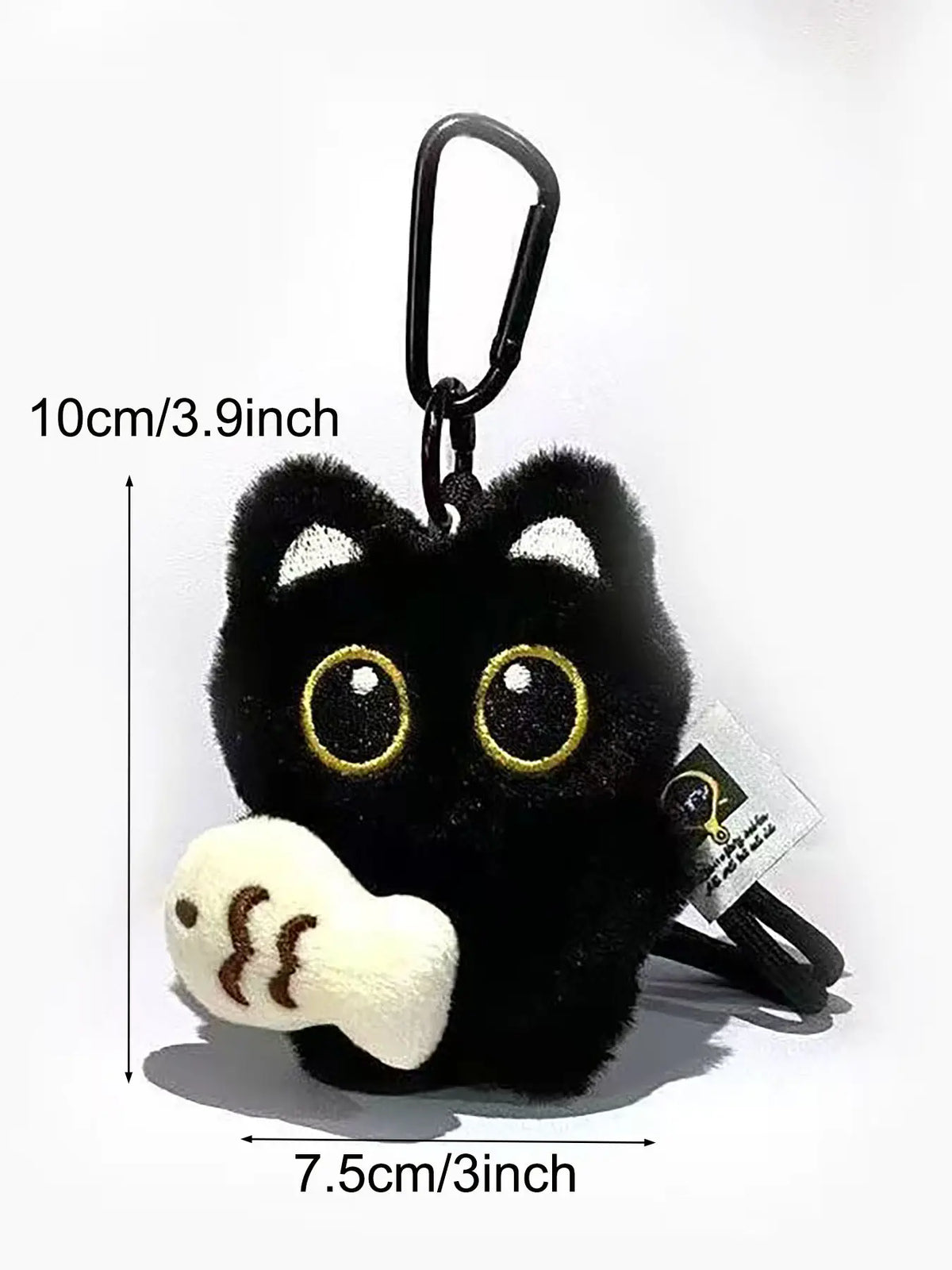 Cute Cat Design Keychain, Punk Style Plush Keychain for Women & Men, Fashion Accessories for Daily Use, Trendy All-match & Exquisite Keychain for Birthday Gift