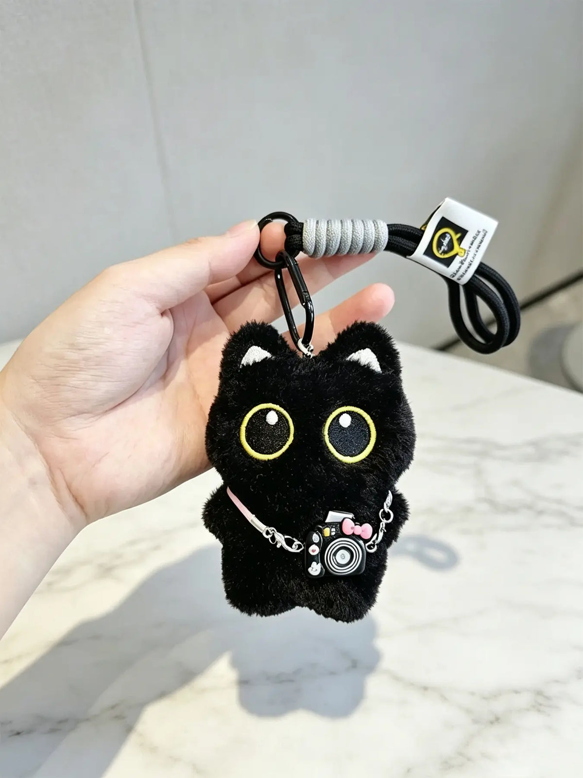 Cute Cat Design Keychain, Punk Style Plush Keychain for Women & Men, Fashion Accessories for Daily Use, Trendy All-match & Exquisite Keychain for Birthday Gift