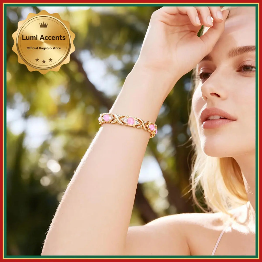 Women's Elegant Rhinestone Stretch Bangle, Adjustable Magnetic Band in Alloy Metal, Costume Jewelry Accessory for Womens Gifts, Jewelry For Women, Accessories For Women