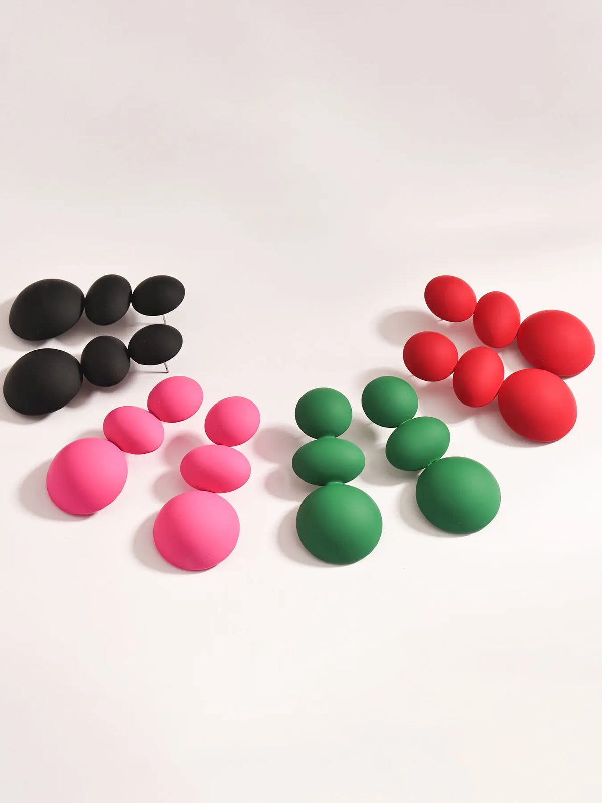 Fashion Classic Geometric Shape Colorful Painted Alloy Thick Studs Earrings for Women, Daily Wear, Trendy Fashionable Accessories, Chic Gorgeous Jewelry, Stylish and Durable Jewelry Accessory, Good Earrings
