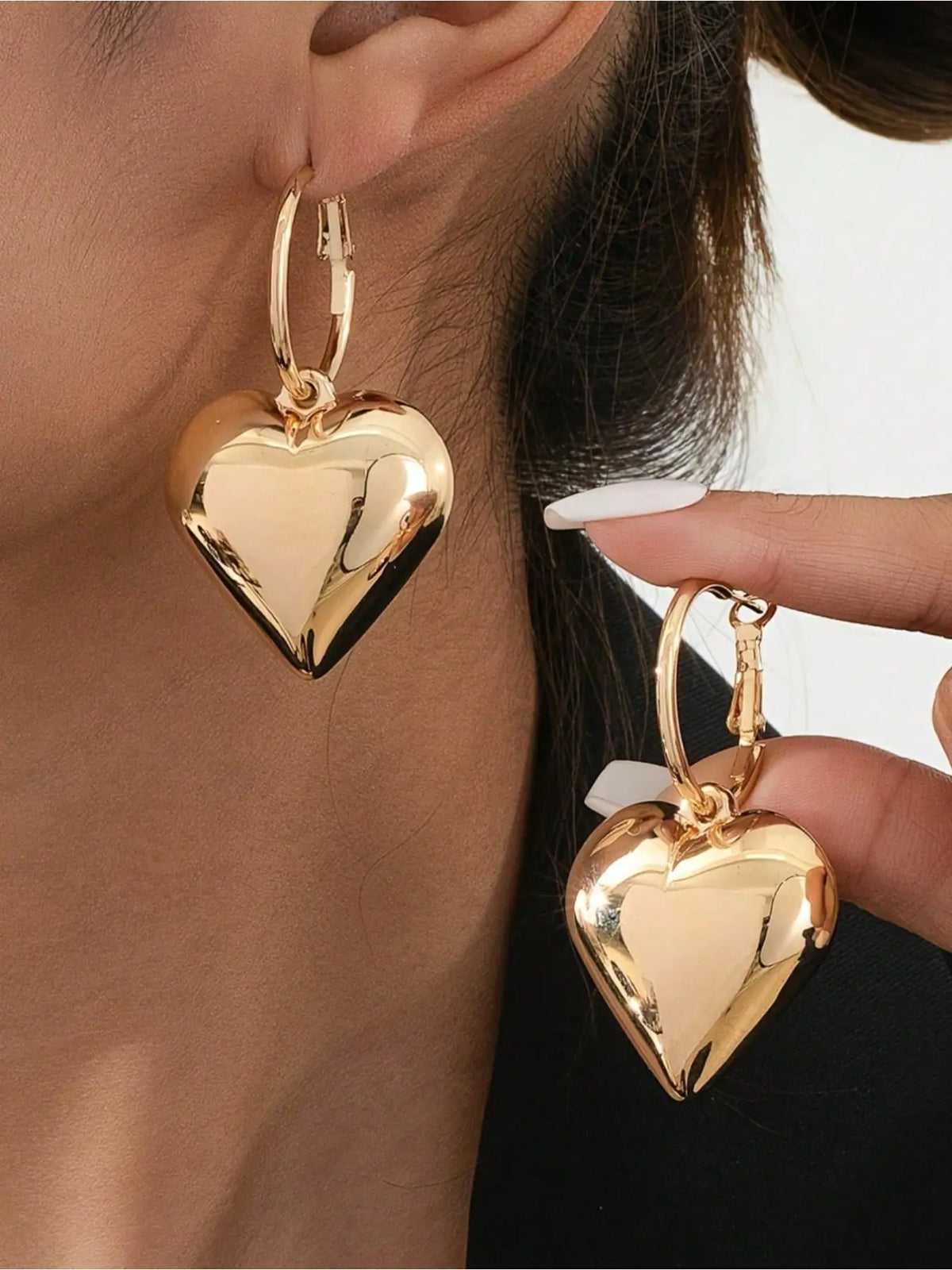 Vintage Heart-Shaped Gold/silver Color Geometric Earrings, Boho Drop Earrings for Women, Perfect for Daily Wear and Special Occasions