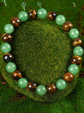 1pc Money Attraction & Protection Bracelet, Tiger Eye & Green Aventurine Natural Bracelet, Fashion Luxury Jewelry, Friendship & Encouragement Gift, Colorblock Beaded Bracelet, Bangle Bracelet, Fashionable Bangles, Bead Bracelets