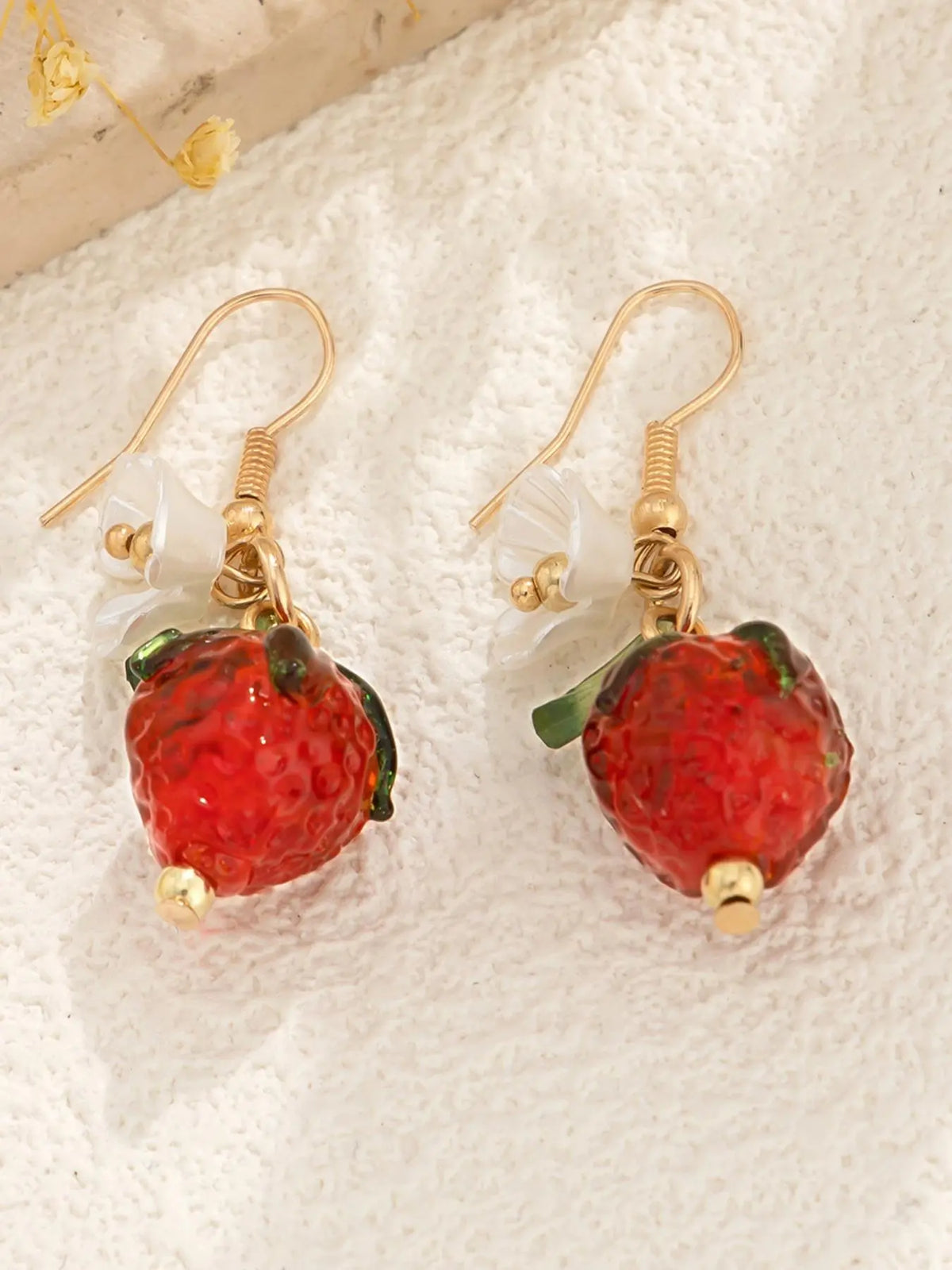 Cute Strawberry Design Dangle Earrings for Women & Girls, Fashion Floral Drop Earrings, Cute Summer Jewelry Accessories, Casual Trendy Jewelry, Fruit Veggie Earrings, Dangly Earrings, Dangling Earrings