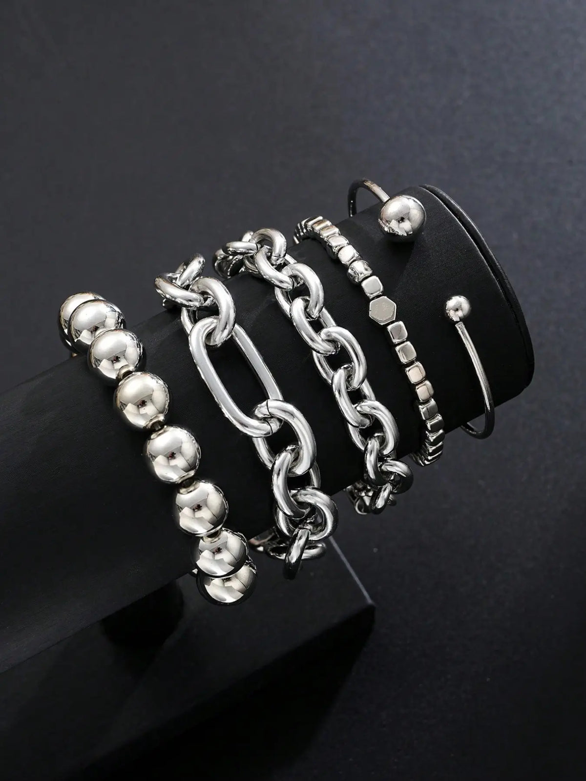 Vintage Exaggerated Minimalist Old Coin Design Layered Chunky Chain & Bracelets Stack, Perfect for Dates, Vacations, Parties, Gifts