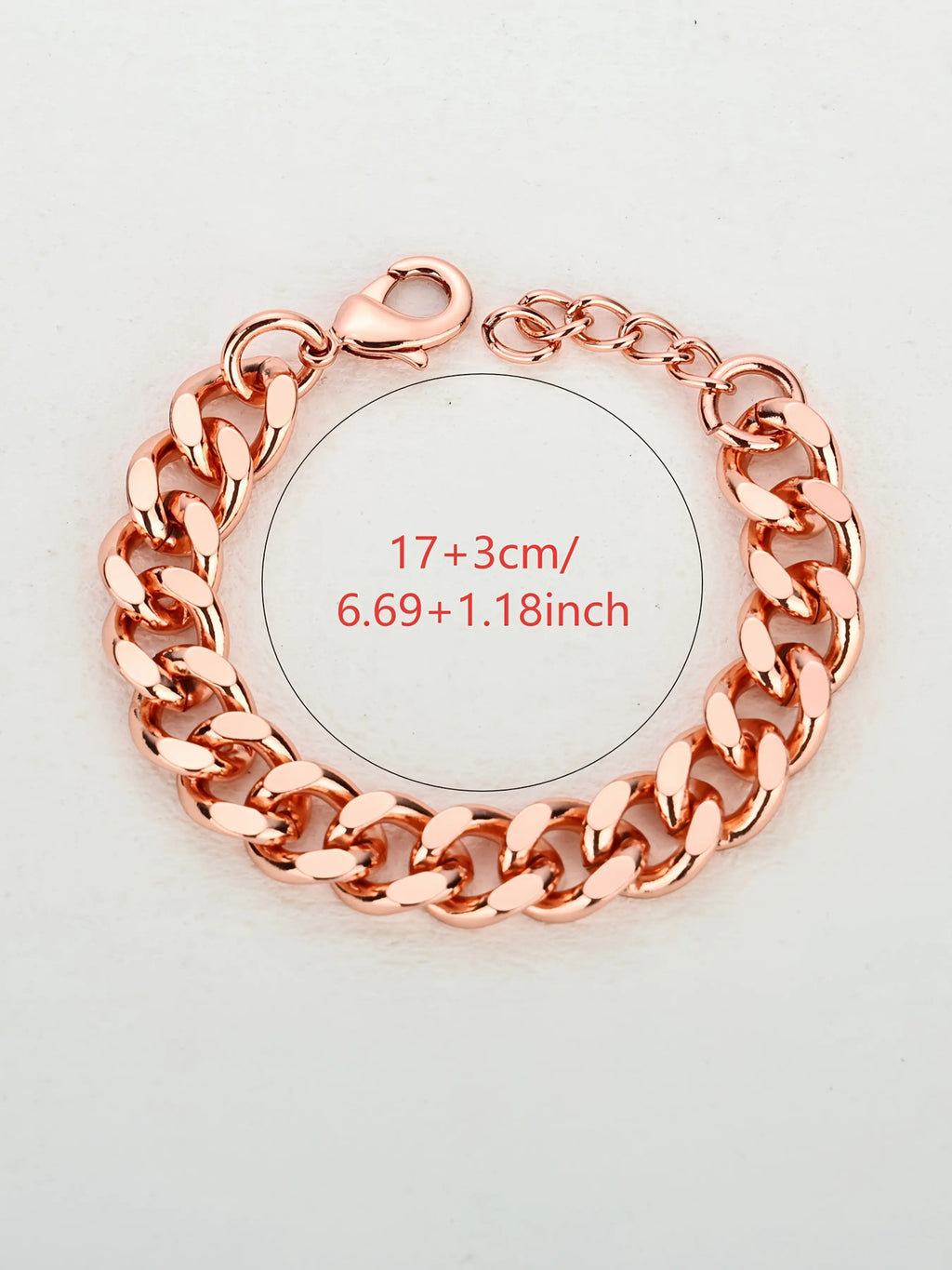 Pure Copper Cuban Chain Bracelet, 5–12 mm Wide Chunky Link Unisex Copper Metal Bracelet, Handmade Concave Chain Jewelry for Men and Women, Cuban Link Bracelets