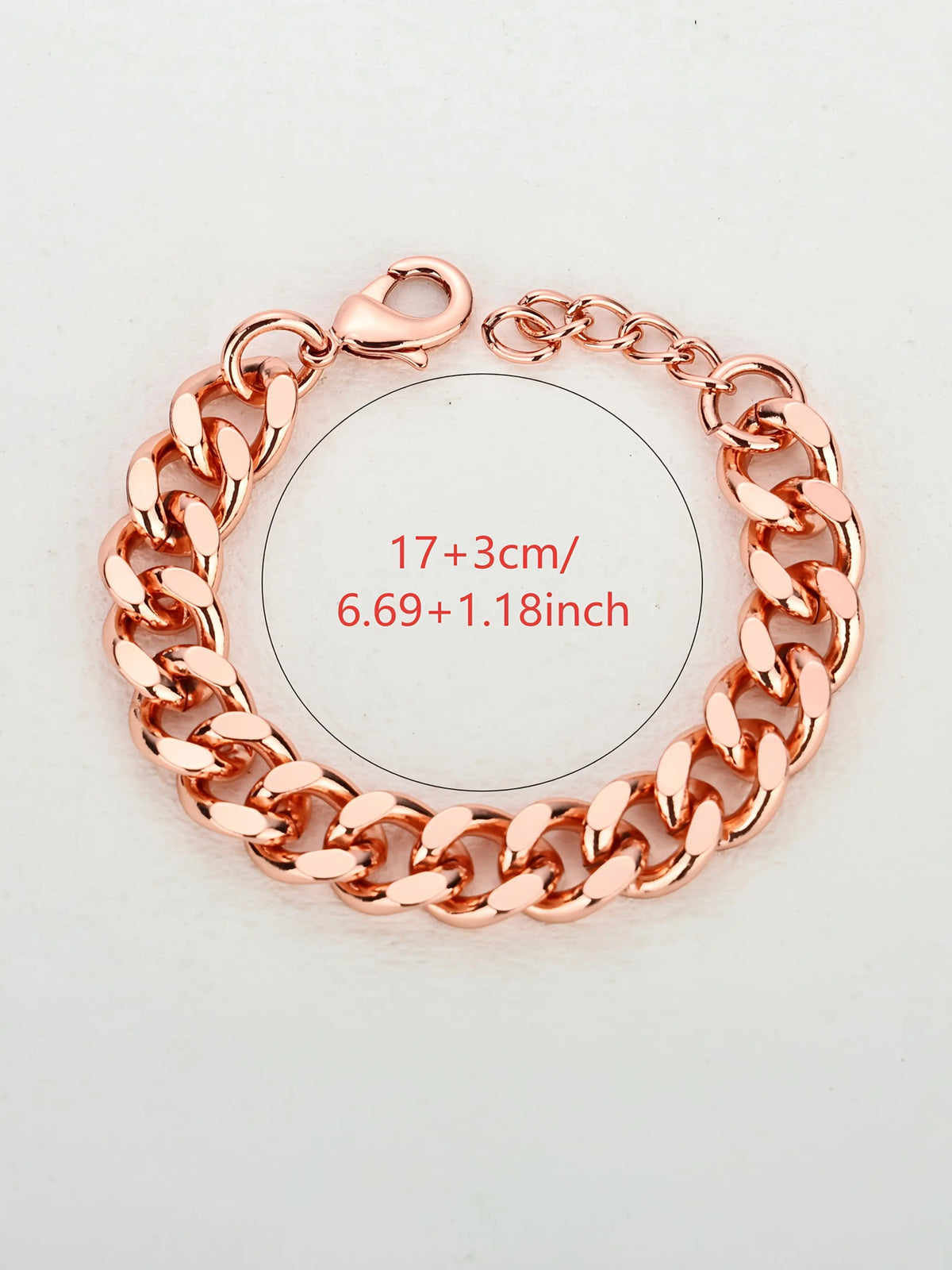 Pure Copper Cuban Chain Bracelet, 5–12 mm Wide Chunky Link Unisex Copper Metal Bracelet, Handmade Concave Chain Jewelry for Men and Women, Cuban Link Bracelets