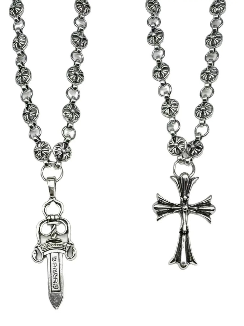 2-Piece Set Retro Unisex Gothic Layered Cross Necklace, Punk Sword Pendant, Ideal Gift for Men and Women, All-Season Accessory, Grunge Cross Necklace, Alloy Necklace, Cross Chain Design