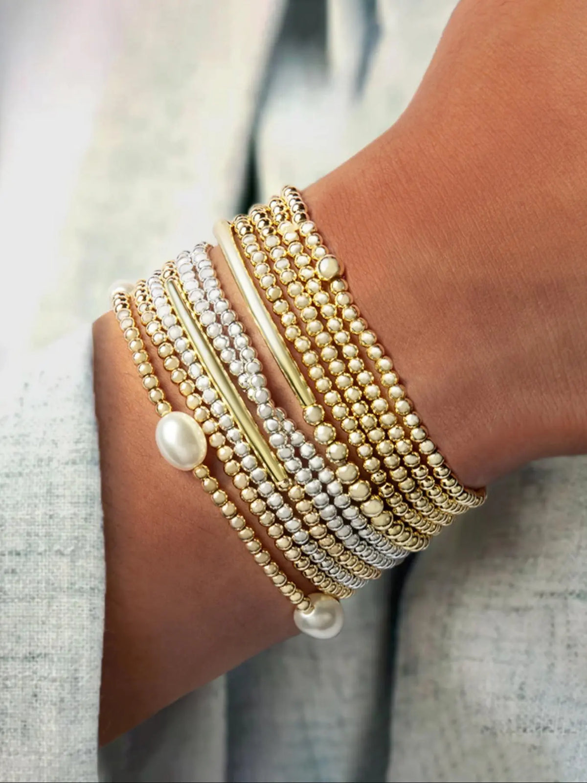 Boho Style Solid Color Beaded Bracelet, Fashionable Jewelry for Women, Trendy Versatile & Exquisite Jewelry for Birthday Gift, Trendy Stackable Bracelet, Beaded Bracelet Sets, Bracelets Stack