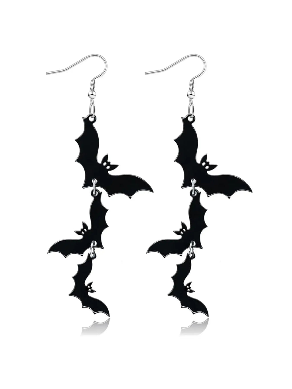 Acrylic Material Halloween Dangling Earrings Black Skull Bat Drop Dangle Style Earrings for Women Fun Cute Spooky Theme Halloween Holiday Costume Jewelry Dangly Earrings