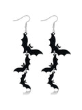 Acrylic Material Halloween Dangling Earrings Black Skull Bat Drop Dangle Style Earrings for Women Fun Cute Spooky Theme Halloween Holiday Costume Jewelry Dangly Earrings