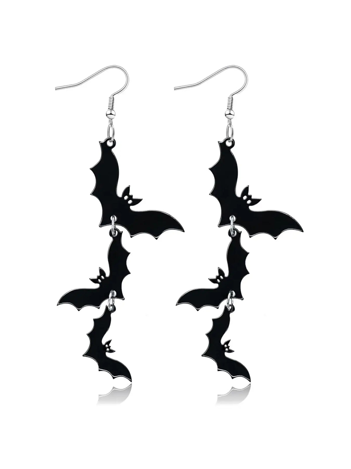 Acrylic Material Halloween Dangling Earrings Black Skull Bat Drop Dangle Style Earrings for Women Fun Cute Spooky Theme Halloween Holiday Costume Jewelry Dangly Earrings