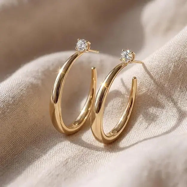 Chunky Hoop Earrings Native Big Earrings Trendy Large Open Hoops Bold Statement Minimalist Big Stud Hoops Lightweight Fashion Ear Jewelry Versatile Daily Outfit Accessories to Elevate Your Look