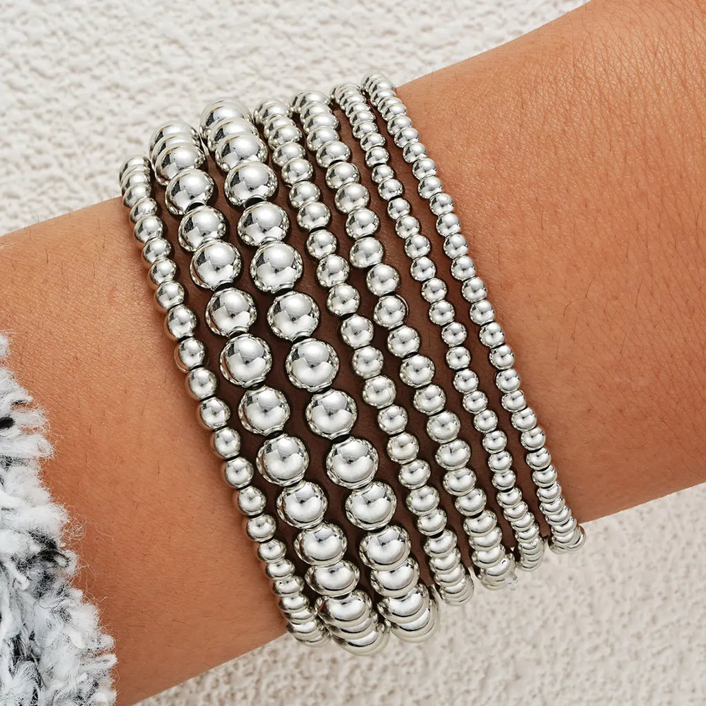 Women's 14Pcs Minimalist Gold-Toned Bangles Bracelets Set, Elastic Boho Stackable Beaded Mix Female Bracelets, Comfortable Stretch Costume Jewelry for Birthday,sohochic