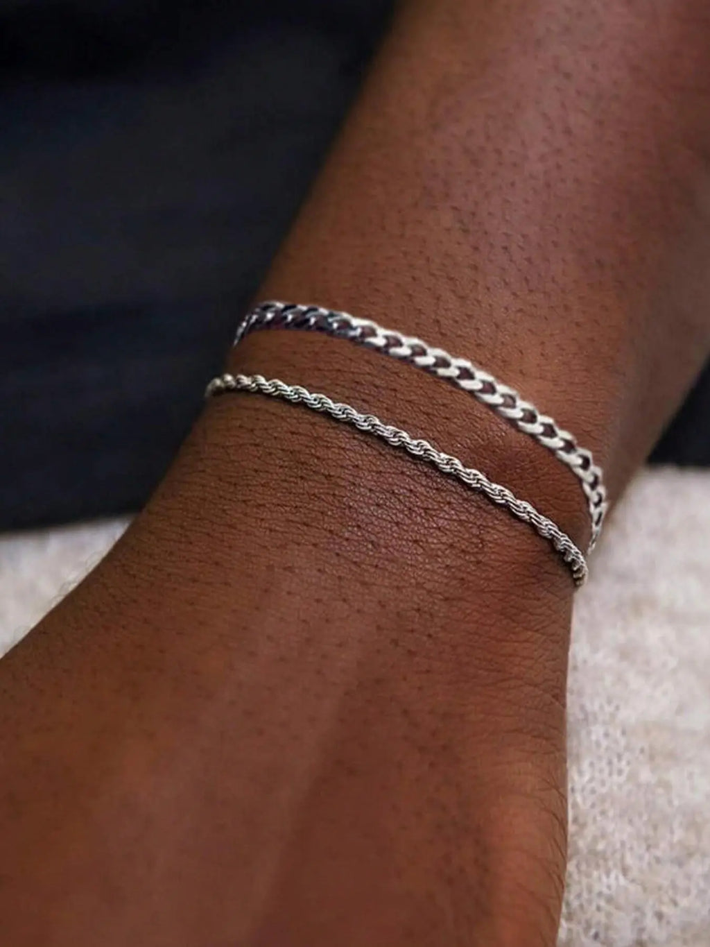 Men's Simple Style Stainless Steel Chain Bracelet, Jewelry for Party, Everyday & Birthday Gift, Adjustable Link Bracelet, Stackable Bracelets, Stacked Design Bracelets