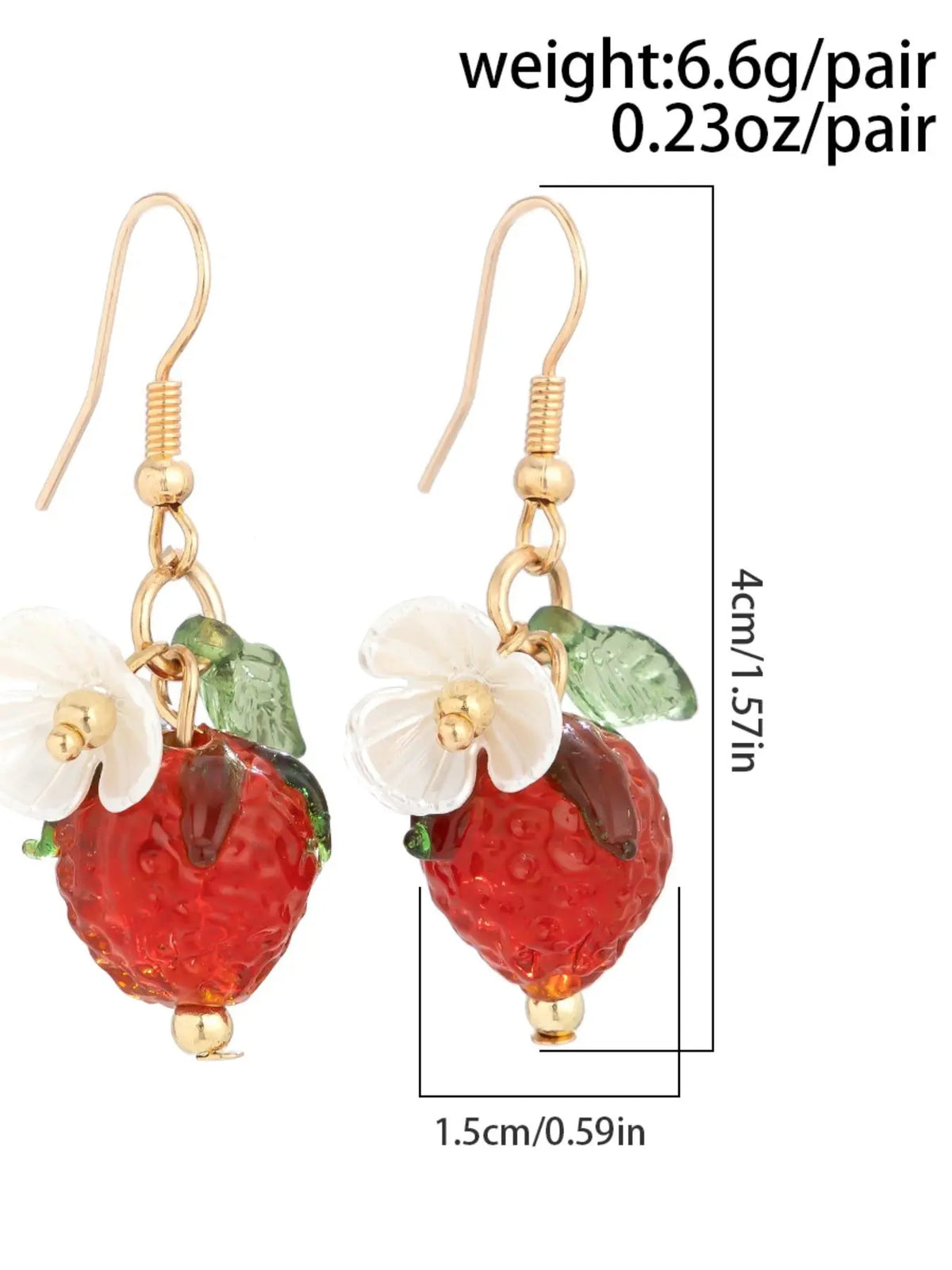 Cute Strawberry Design Dangle Earrings for Women & Girls, Fashion Floral Drop Earrings, Cute Summer Jewelry Accessories, Casual Trendy Jewelry, Fruit Veggie Earrings, Dangly Earrings, Dangling Earrings
