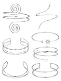 7 Pcs Adjustable Arm Cuff Jewelry Set for Women, Upper Arm Cuff Bangle Band, Stackable Armband Bracelets, Fashionable Jewelry Accessories