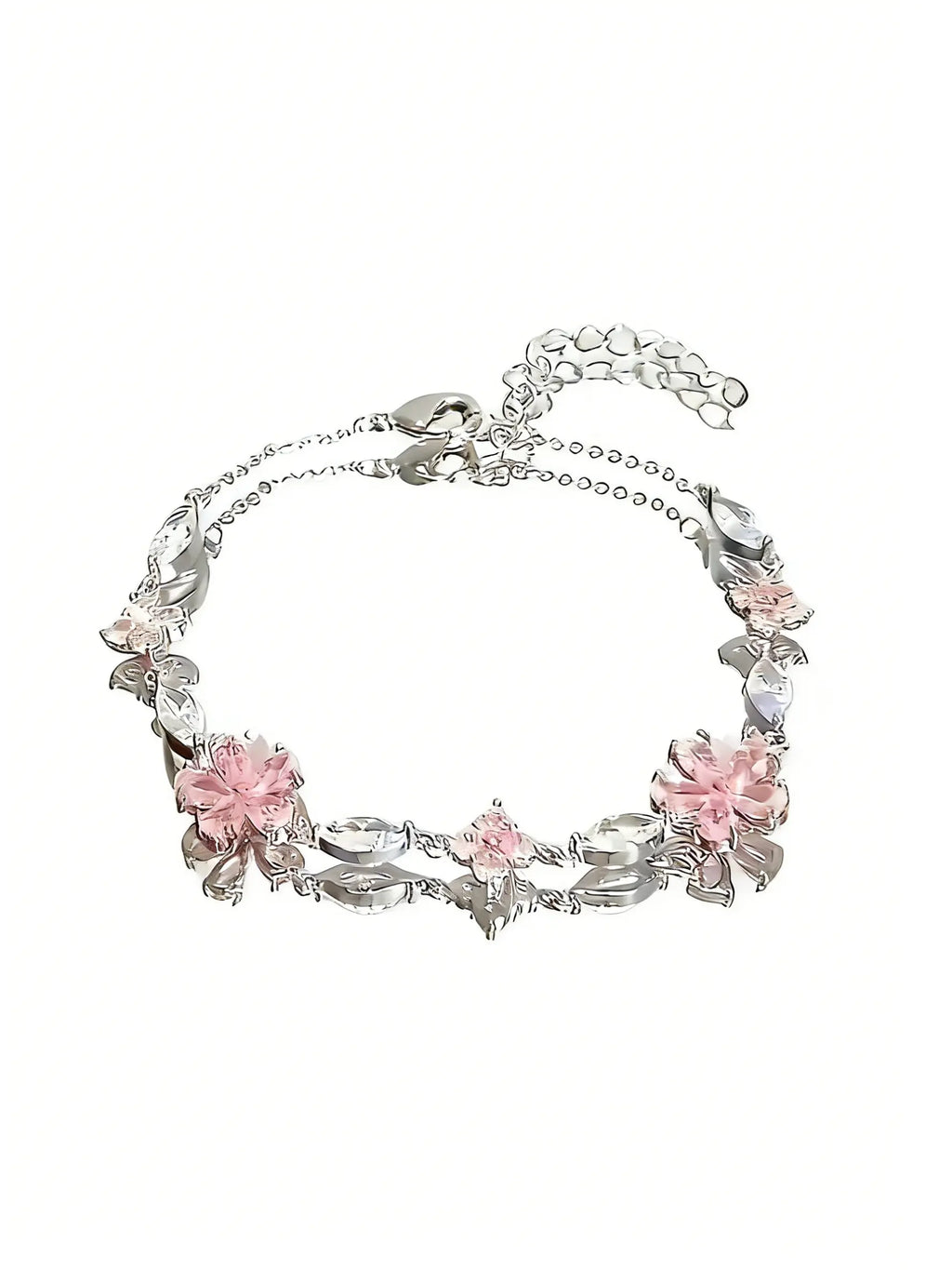 1 Pc Elegant Cherry Blossom Bracelet, Adjustable Stylish Cube Petals for Women, Cute Fashion Accessory for Any Occasion, Fashionable Bracelet, Elegant Jewelry Bracelet, Aesthetic Jewelry, Adjustable Bracelets