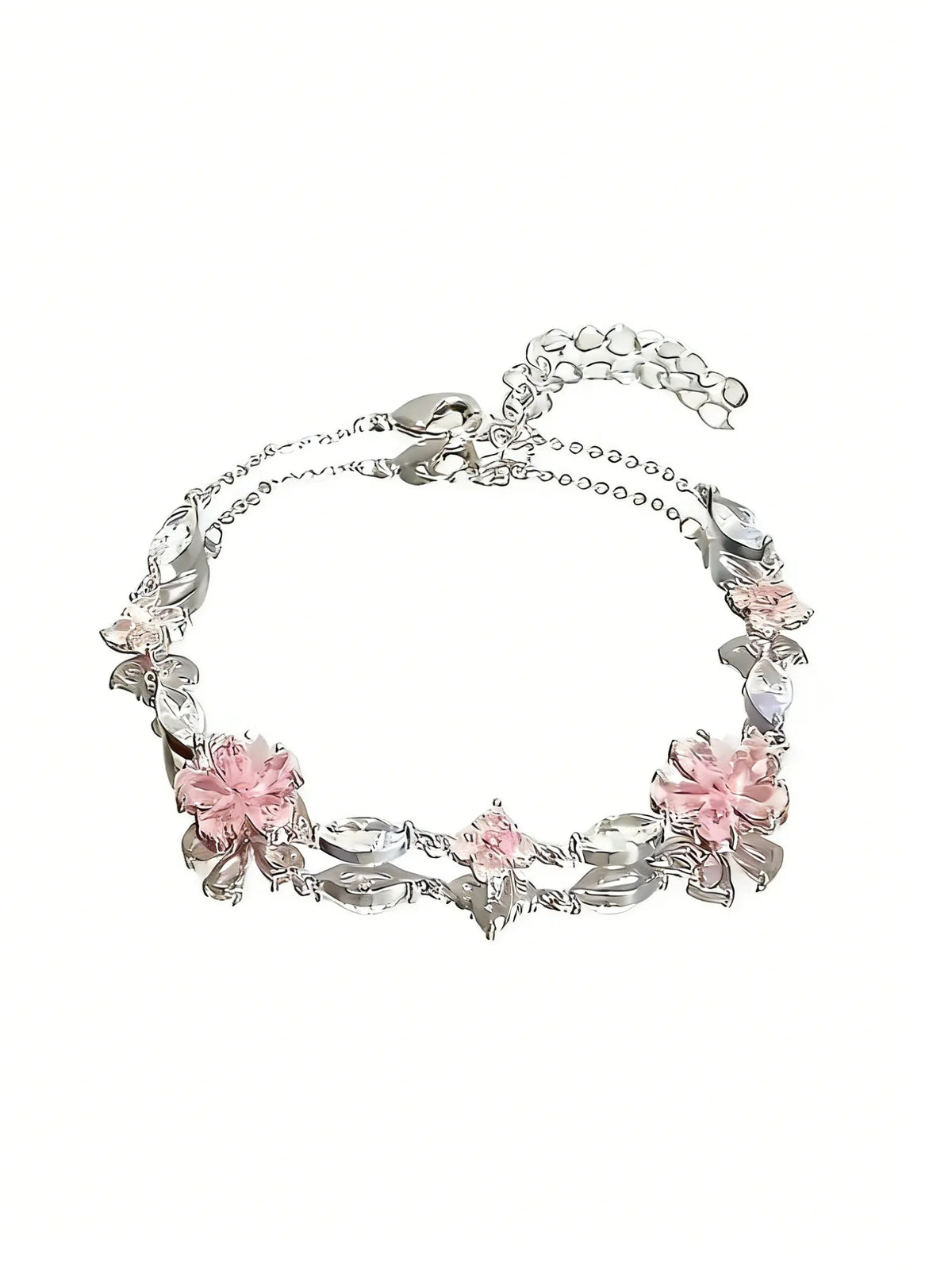 1 Pc Elegant Cherry Blossom Bracelet, Adjustable Stylish Cube Petals for Women, Cute Fashion Accessory for Any Occasion, Fashionable Bracelet, Elegant Jewelry Bracelet, Aesthetic Jewelry, Adjustable Bracelets