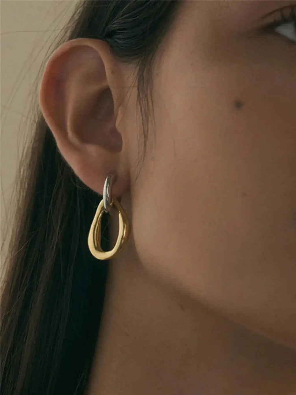 Irregular Geometric Design Earrings, Fashionable Earrings for Women, Elegant Daily Wear for Women, Versatile Fashion Accessories for Office and Party, Exquisite Jewelry Gift, Fashionable Hoop Earrings, Stylish Jewelry