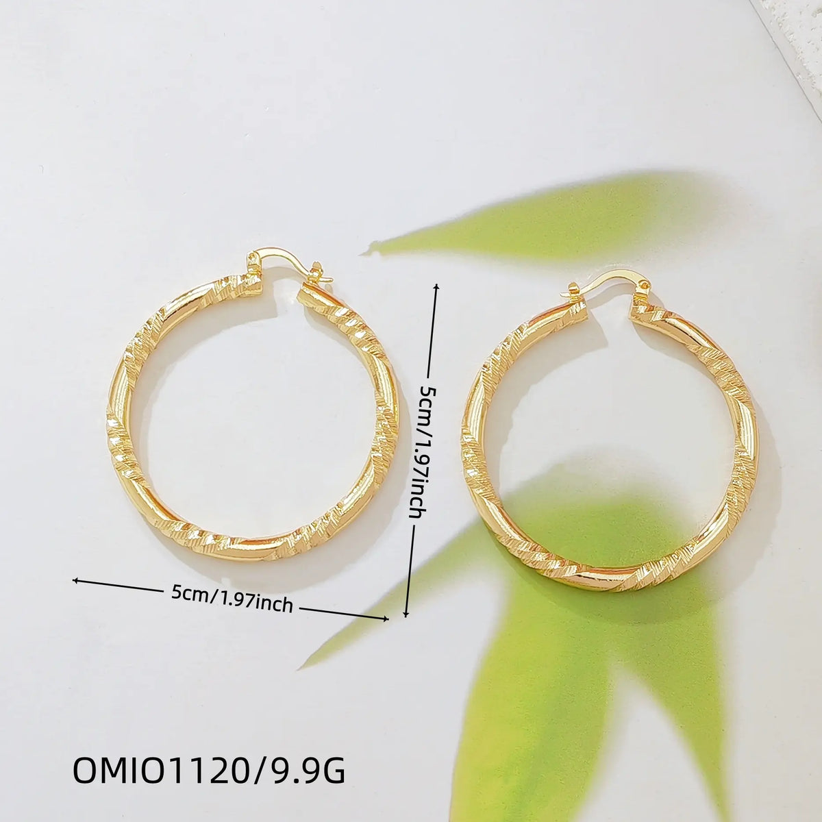 Women's Elegant Twisted Gold Shiny Huggie Earrings - Faceted Diamond-Cut Textured, Lightweight Comfortable Female Costume Jewelry, Earrings for Women for Party & Daily Wear, Gold Shiny Earrings,sohochic