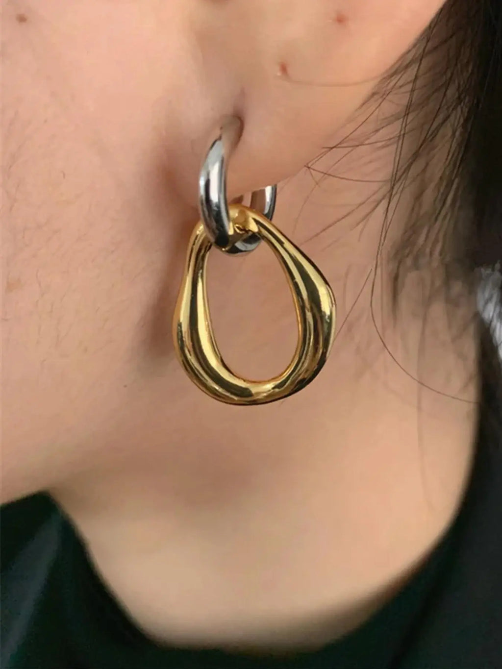 Irregular Geometric Design Earrings, Fashionable Earrings for Women, Elegant Daily Wear for Women, Versatile Fashion Accessories for Office and Party, Exquisite Jewelry Gift, Fashionable Hoop Earrings, Stylish Jewelry