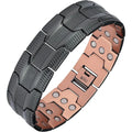 Feraco 99.99% Pure Copper Bracelet for Men - Masculine Tyre Tread Pattern, 3X Strength Magnetism, Adjustable Links, Fashionable Men's Accessories, Daily Wear Father's Day Gift, Dimensions-Inclusive Bangle,sohochic