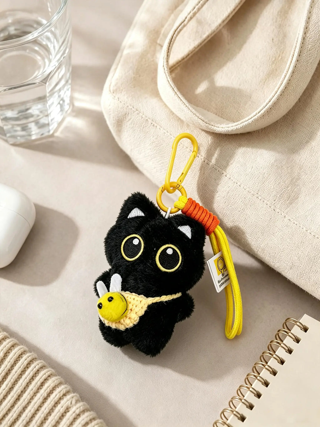 Cute Cat Design Keychain, Punk Style Plush Keychain for Women & Men, Fashion Accessories for Daily Use, Trendy All-match & Exquisite Keychain for Birthday Gift