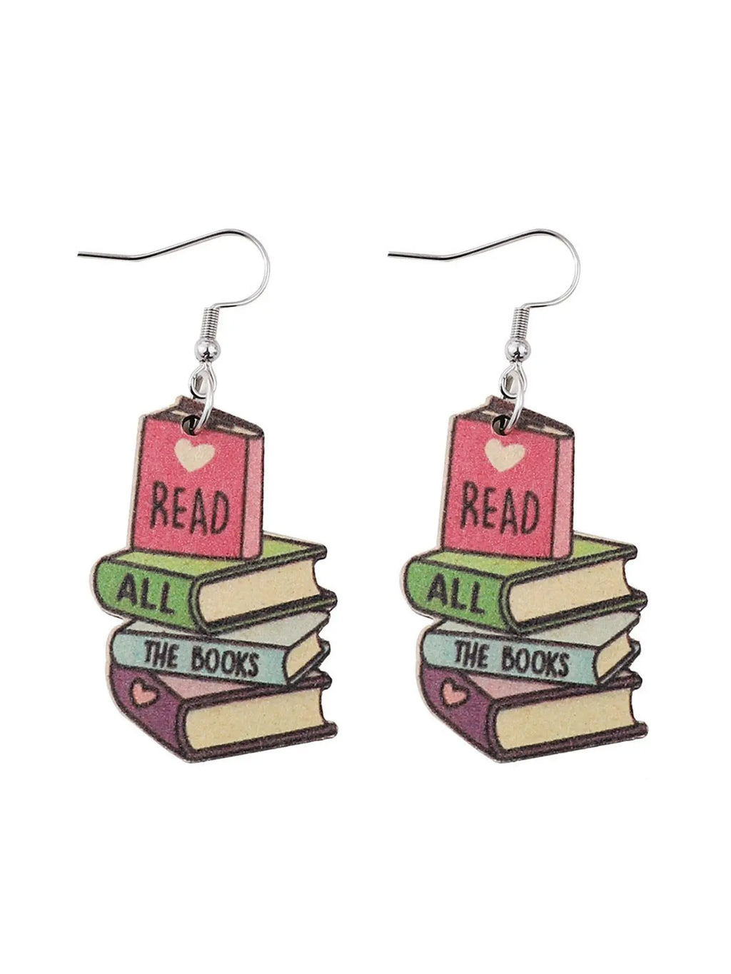 Cute Letter Pattern Dangle Earrings (1 Pair), Wooden Book Design Drop Earrings for Girls for Party Wear, Fashion Jewelry for Women, Daily Clothing Decor, High Quality Earrings, Fashion Accessories