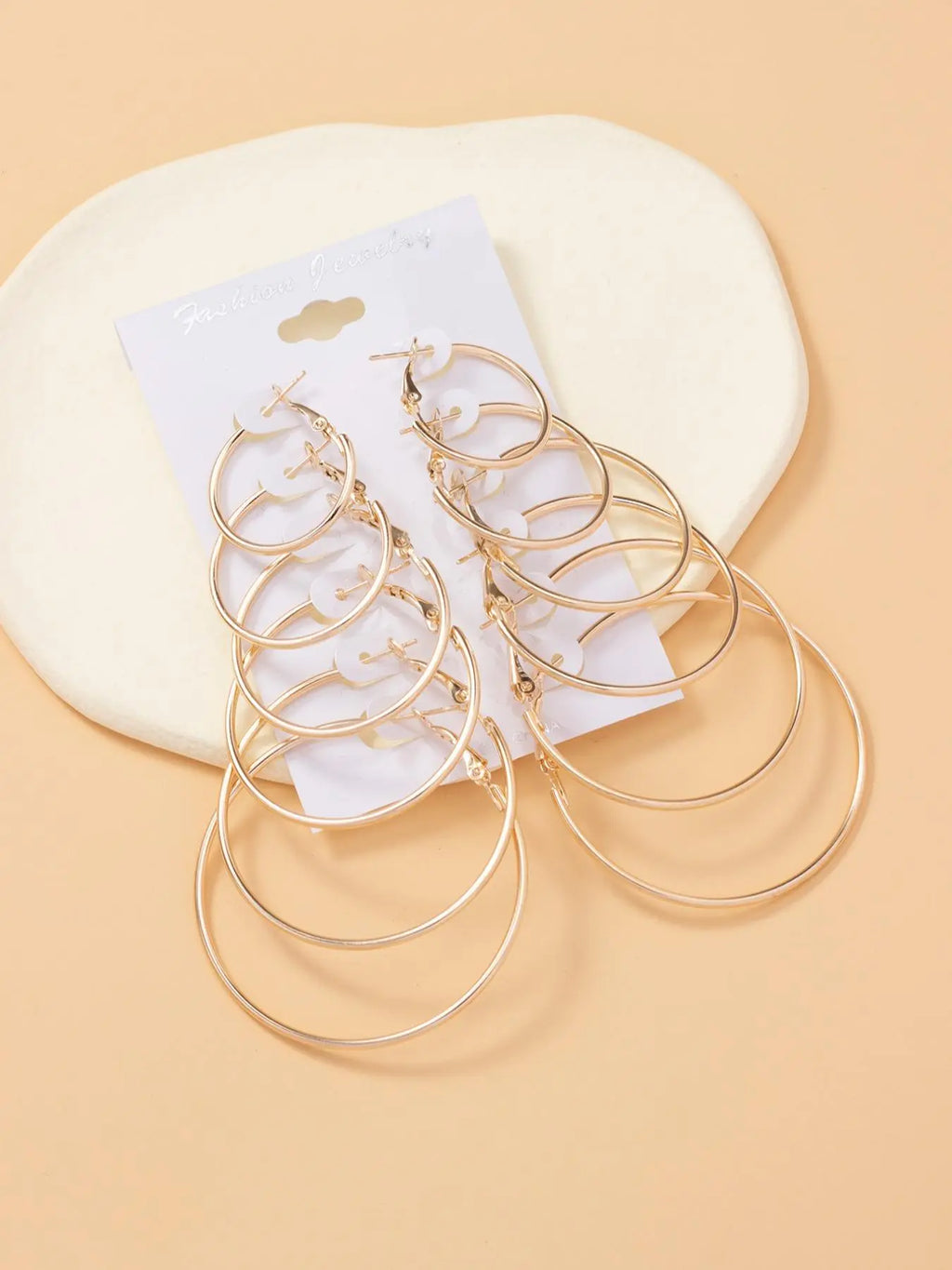 6 Pairs Round Shaped Multiple Size Hoop Earrings, Earring Set, 2024 New Stylish Earrings for Women, Daily Wear Ear Piercing Jewelry, Classic Fashion Accessories for Daily Wear