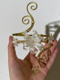 Boho Style Adjustable Upper Arm Cuff, Pearl Flower Design, Elegant Accessory, Perfect for Travel & Daily Wear, Exquisite Trendy Armlet