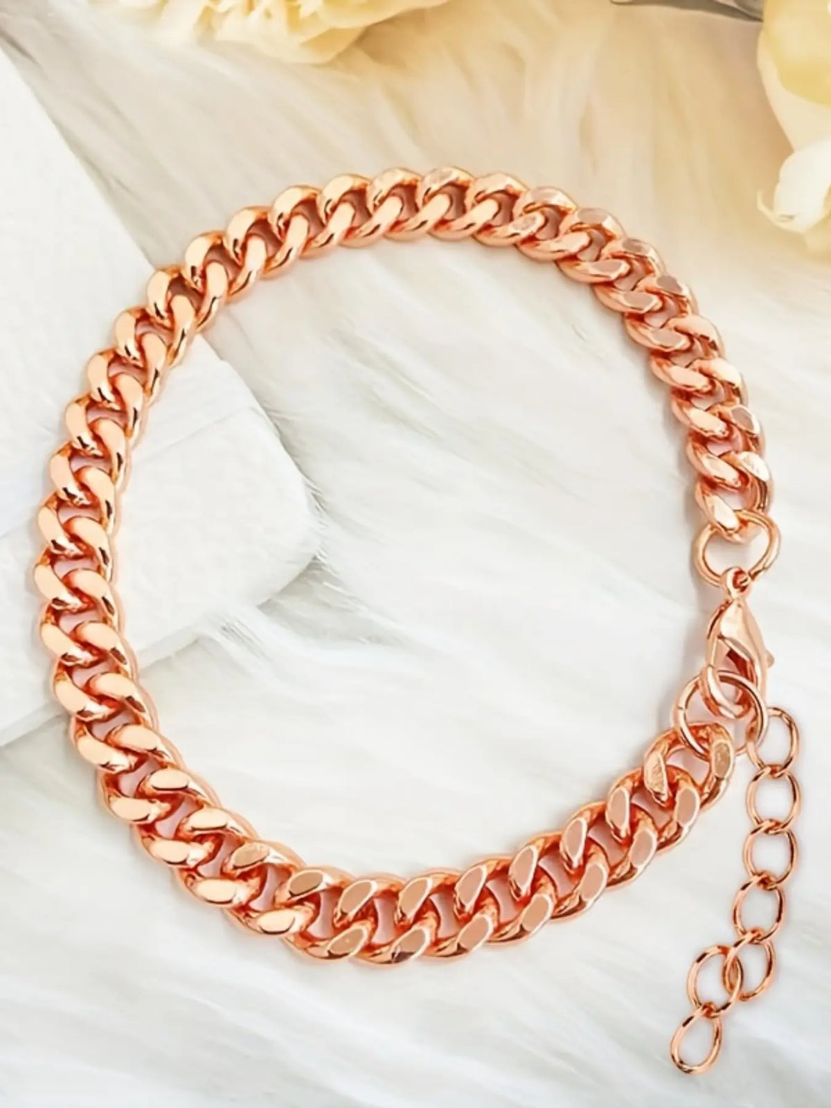 Pure Copper Cuban Chain Bracelet, 5–12 mm Wide Chunky Link Unisex Copper Metal Bracelet, Handmade Concave Chain Jewelry for Men and Women, Cuban Link Bracelets