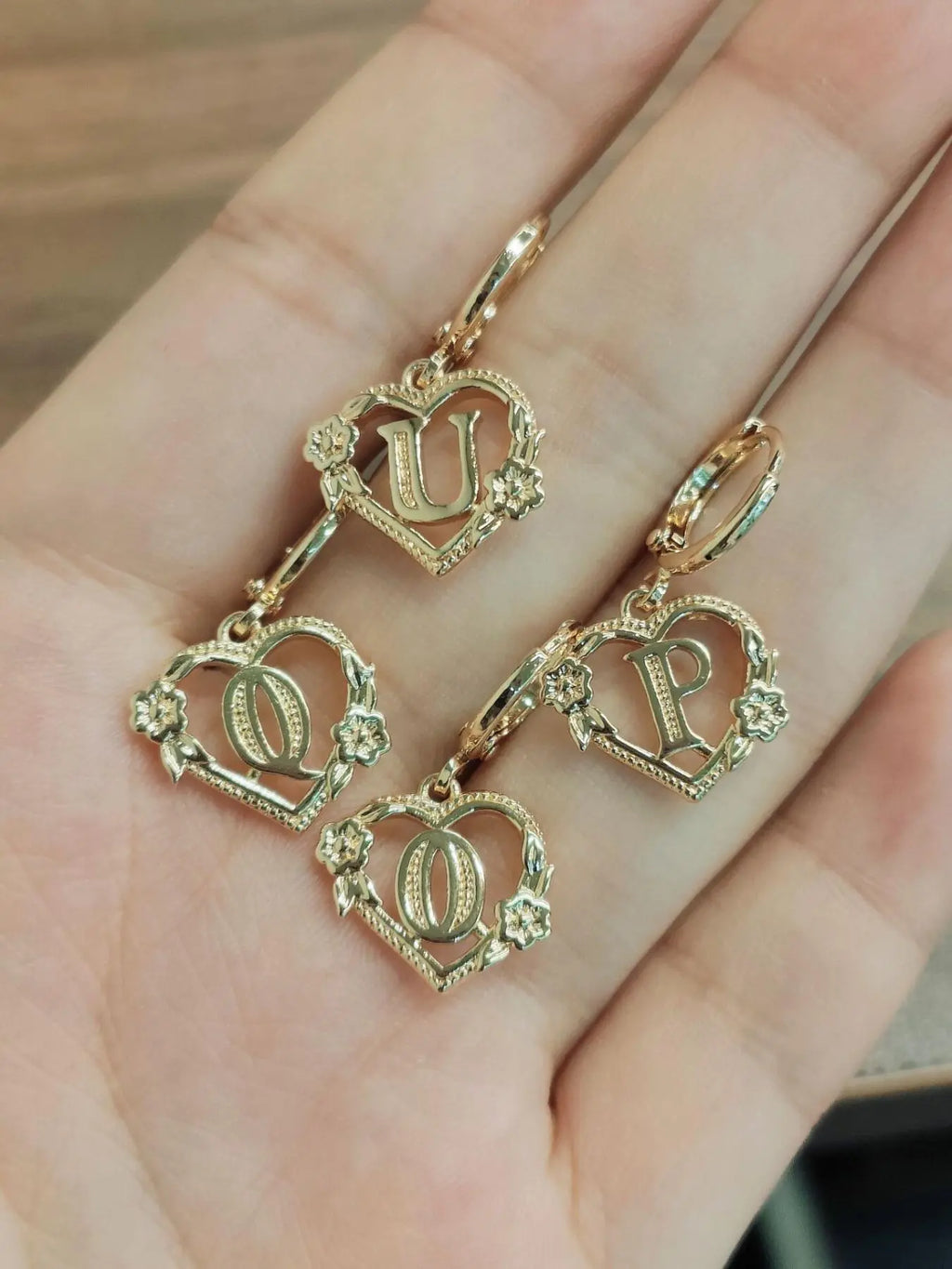 Fashionable Heart & Flower Design Dangling Earrings, Heart Shaped Earrings, Letter Design Drop Earrings for Women, Trendy All-match & Exquisite Jewelry for Birthday Gift