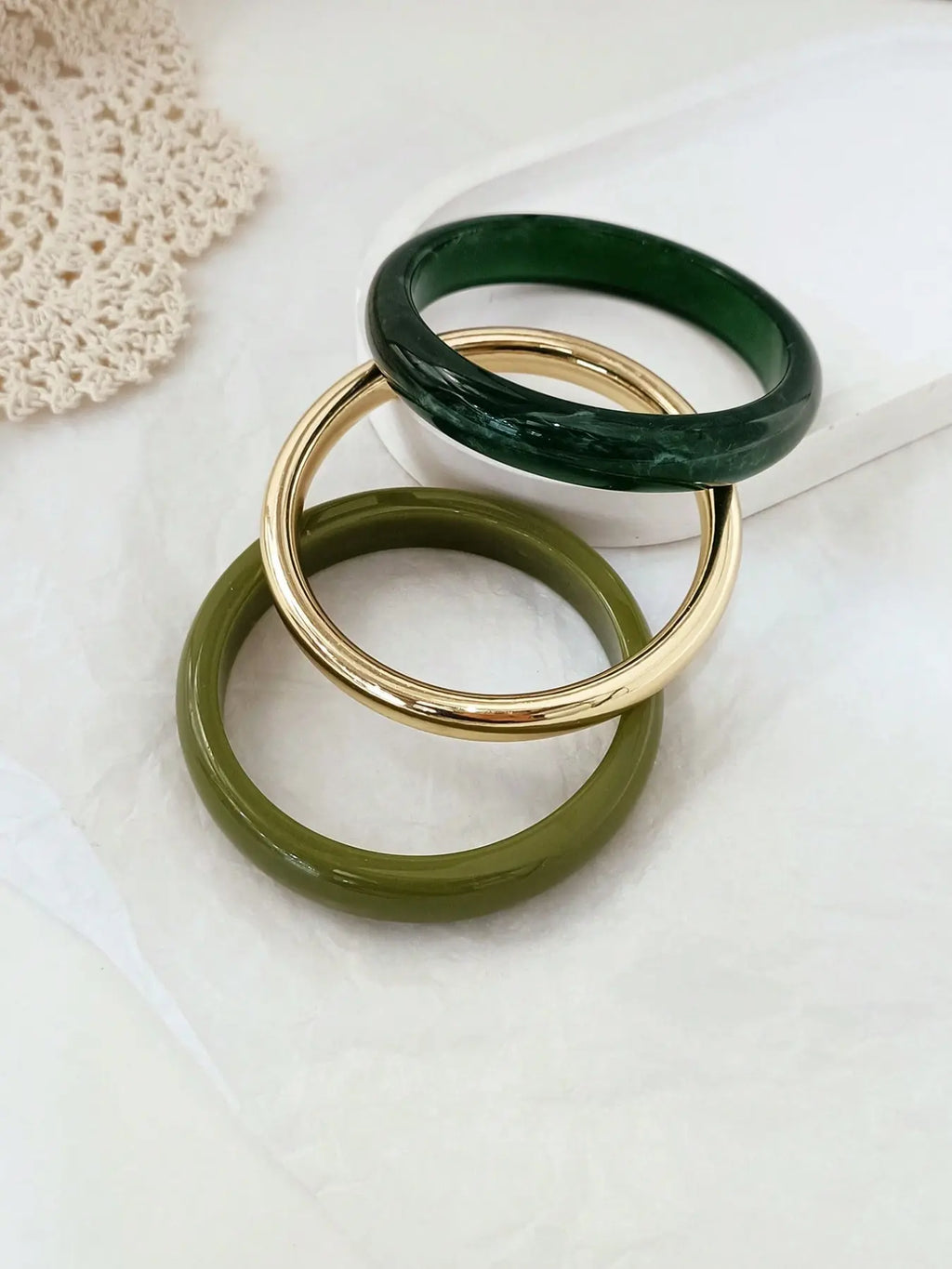 3-Piece Set Boho Geometric Resin Bracelets, Unisex Acrylic Alloy Stackable Bangle Bracelets Wristbands, Vintage Fashion Accessory for All Seasons, Bohemian Bracelet, Bracelet Sets