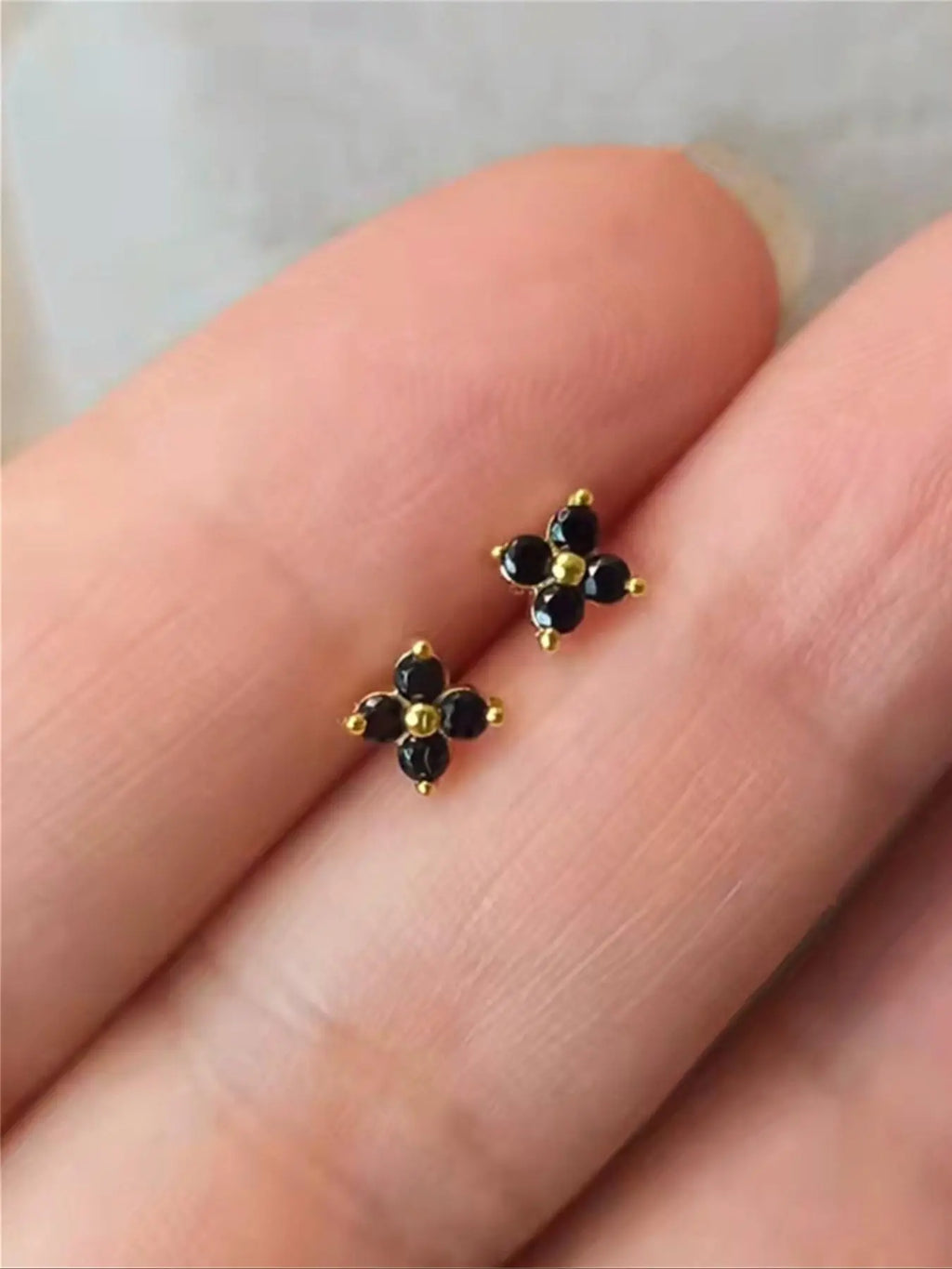 Rhinestone Decor Stud Earrings As Summer Outfits 2024, Flower Shaped Stud Earrings, Fashion Accessories for Women & Girls, Stud Earring Jewelry, Studs Earrings