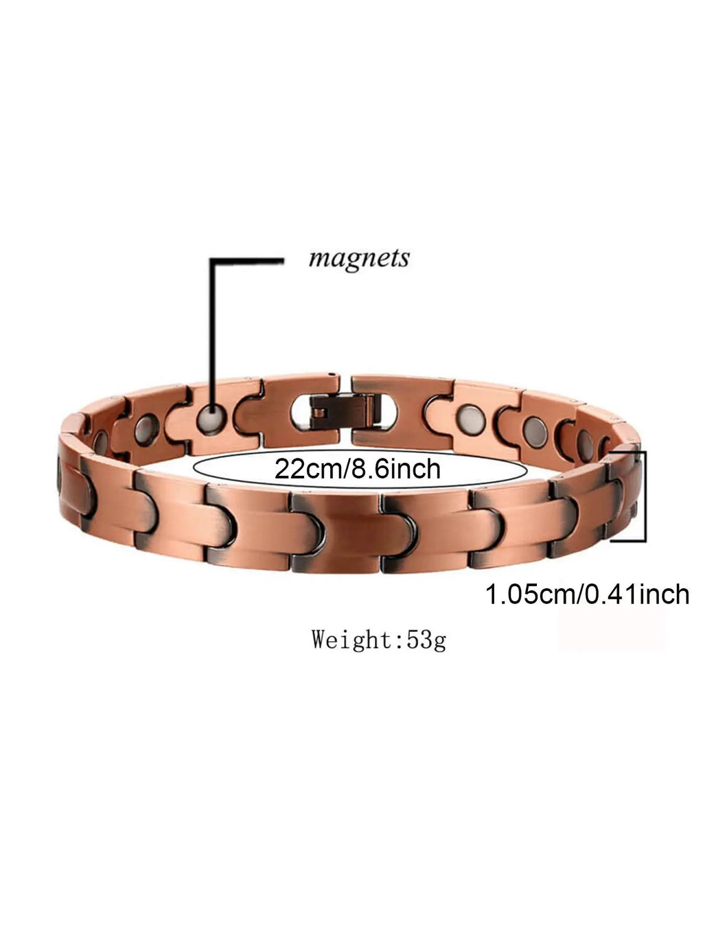 Copper Magnetic Bracelet, Copper Metal Bracelet, Adjustable Link Bracelet, Minimalist Adjustable Bracelet, Fashionable Bracelet, Simple Style Decoration, Fashion Accessories for Men & Women
