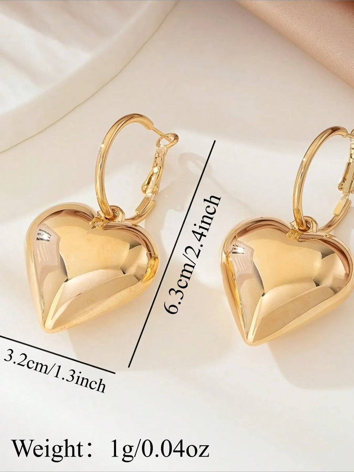 Vintage Heart-Shaped Gold/silver Color Geometric Earrings, Boho Drop Earrings for Women, Perfect for Daily Wear and Special Occasions