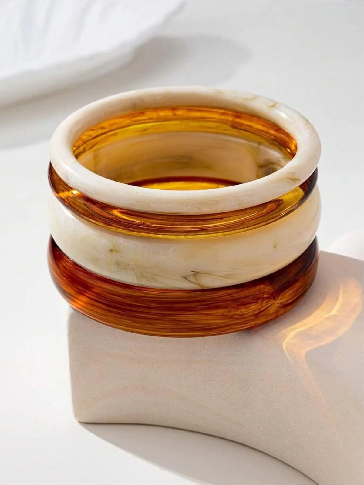 Acrylic Bangles Bracelets for Women, Irregular Shapes Acrylic Resin Fashionable Chunky Bangles, Geometric Fashions, Thick Statement Bangle Jewelry Set, Stacked Design Bracelets