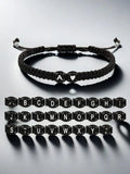 Black and White Heart-Shaped Alphabet Beaded Bracelet, 26-Letter Braided Bracelet, Heart Bracelets for Daily Wear, Fashion Jewelry, Fashionable Bracelet Style, Gift for Birthday and Special Occasions