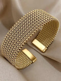 Vintage Stainless Steel Mesh Bracelet, Metal Bracelet, Elegant Jewelry Bracelet, Fashionable Jewelry for Women & Men, Trendy Versatile & Exquisite Jewelry for Birthday Gift, High-Quality Bracelet